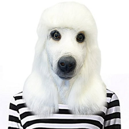 White Standard Poodle Dog Costume Face Mask - Off the Wall Toys Kennel