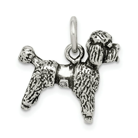 Beautiful Sterling Silver Antiqued Poodle Charm