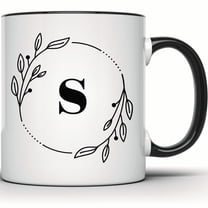 Floral Letter A Mug - Botanical Initial Coffee Mug, Personalized ...
