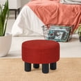 thumbnail image 7 of Homebeez Linen Ottoman Foot Stool Round Padded Foot Rest with Non-Skid Legs, Soft Step Stool for Couch, Desk, Hallway, Office, Lounge, Dorm Room Multiple Colors, 7 of 7