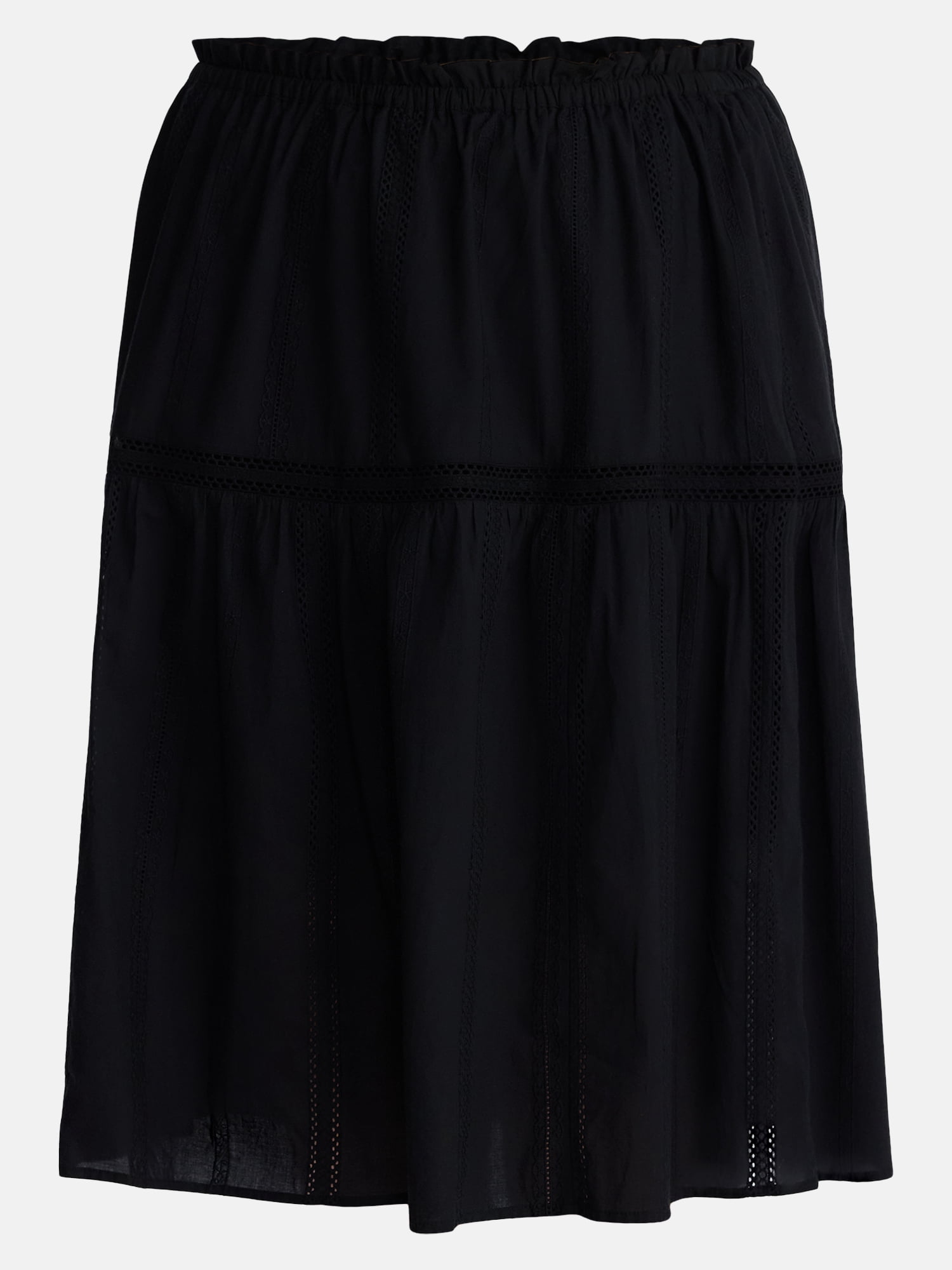Terra & Sky Women’s Plus Cotton Geo Eyelet Midi Skirt, Sizes 0X-5X
