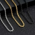 thumbnail image 4 of TINGN Layered Rope Chain Necklace for Men 18K Gold Silver Black Stainless Steel Rope Chain Necklace for Men Women Jewelry Gifts, 4 of 7