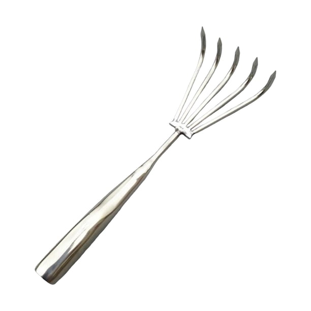 Rastrillo de mano pequeño, rastrillo de arbustos de metal, ligero y resistente, herramienta manual para hojas 5 dientes