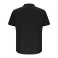 thumbnail image 4 of JXMVOJ Men's Casual Comfortable Short Sleeve Turndown Collar Blouse, Soft Stretchy Polyester Rayon Spandex Blend for Daily Outdoor Activities, 4 of 8