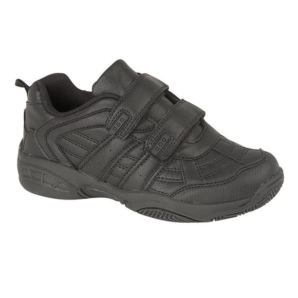 PDQ - Zapatillas de deporte con cierre de cierre adhesivo Modelo Fusion Unisex para niños (Negro)