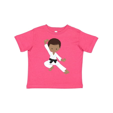 

Inktastic African American Boy Karate Boy Kata Black Belt Gift Toddler Boy Girl T-Shirt