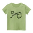 thumbnail image 2 of lulshou Girls Shirts Girls' Fashion Casual Letter Printed Round Neck Short Sleeve Top Summer Tops, 2 of 3