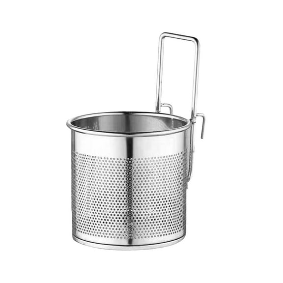 TAROFISH Stainless Steel Pasta Strainer Basket, Pasta Strainer with Handle, Kitchen Strainer for Pasta Pots, Mesh Pasta Basket for Pasta Noodles Dumplings Vegetables Hot Pots