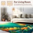 thumbnail image 2 of ODIKA 4'x6' Machine Washable Non-Slip Area Rug, Underwater Sea Life Featuring Playful Fish and Seaweed High Traffic Rug, Teal, 140507, 2 of 7