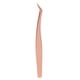 thumbnail image 3 of Pinzas ergonómicas para pestañas postizas de acero inoxidable en oro rosa, pinzas cortas con plumas doradas., 3 of 14