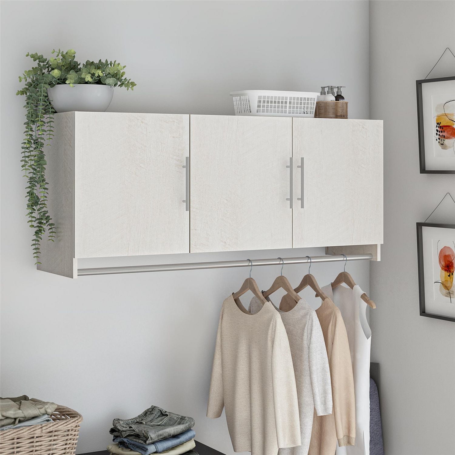 Systembuild Evolution Camberly Armoire murale 3 portes avec tringle de suspension Chêne ivoire