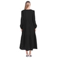 thumbnail image 3 of Aosijia Summer Maxi Dresses for Women Casual Button Up Long Puff Sleeve V Neck Long Dress Casual Loose Tiered Shirt Dresses, 3 of 7
