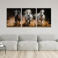 thumbnail image 2 of Hieng 3Pieces Animal Canvas Wall Art Decor Set Modern Giclee Artwork Painting Abstract Colorful Horses Wall Art for Living Room Home Decoration Unframed, 2 of 6