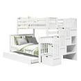 thumbnail image 4 of Bedz King Stairway Bunk Beds Twin over Full with 4 Drawers in the Steps and a Twin Trundle, White, 4 of 9