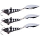 thumbnail image 4 of Señuelos de pesca artificiales con lentejuelas, cebo duro giratorio de aluminio para pesca de tiro largo, negro y rojo, 3 uds., 4 of 5