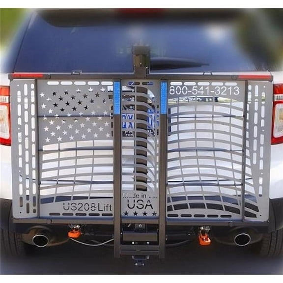Wheelchair Carrier US208cl3 Patriotic Electric Lift with Class III Hitch Adapter, 2 in.