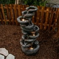 thumbnail image 3 of 10-Tier Cascading Rock Water Fountain Outdoor Garden Waterfall Fountains Patio Backyard Deck Porch Pond Art Decor for Outside 39.76" H Outdoor Feature with LED Lights, 3 of 6