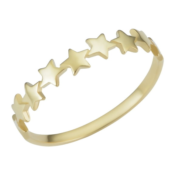 KoolJewelry 14k Yellow Gold Star Cluster Ring (size 4) | Minimalist Jewelry for Women