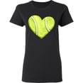 thumbnail image 3 of Inktastic Tennis Ball in Heart Women's T-Shirt, 3 of 5