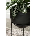 thumbnail image 7 of Kate and Laurel Navara Modern Two-Piece Round Metal Planter Set, 2 Piece Set, Black, Planters for Indoor Plants with Engraved Texture and Size for Large Plants, 7 of 7