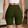 thumbnail image 7 of Hurxie Biker Shorts Women Tummy Control Workout Shorts Women with Pockets High Waisted Yoga Running Gym Compression Army Green,M, 7 of 7