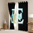 thumbnail image 3 of Manfei Initial E Letter Black Out Curtains for Kid, Princess Cyan Bowknot Curtains Pack of 2 (42x63 Each), Kawaii Cute Cartoon Bedroom Curtains, Curtains and Drapes Room Decor, 3 of 6