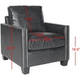 thumbnail image 5 of SAFAVIEH Horace Leather Club Chair Silver Nail Head Antique Black, 5 of 7