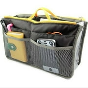 Higi Quality Handbag Organizer, Liner, Sturdy Nylon Purse Insert 13 Pockets - 2 Pack Gray