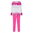 thumbnail image 5 of Puntoco Conjunto De Camiseta Y Pantalones Largos Con Cuello Redondo Y Manga Larga Con Estampado Informal Para Mujer, Color Rojo Rosa Xl, 5 of 5