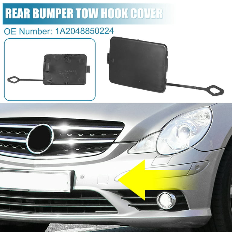 Unique Bargains Front Bumper Tow Hook Cover 2518850023 Trailer Hook Cover Fit for Mercedes-Benz R320 R350 R500 Black