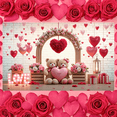 thumbnail image 6 of Red Theme Valentine's Banner Heart Shape Love Display Rose Decor Romantic Heart Backdrop for Valentine's Party Romantic Date Anniversary Celebration, 6 of 9