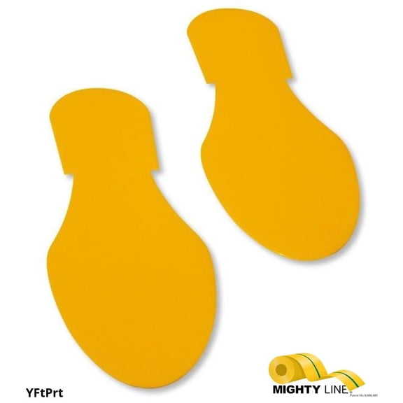 Mighty Line Solid Colored YELLOW Footprint - Pack of 50