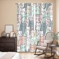 thumbnail image 3 of Cartoon Cat Kitchen Curtains 84 Inch Length, Funny Cute Colorful Animal Pet Grommet Top Bedroom Living Room Curtains, Light Filtering Cafe Curtain Drapes 2 Panels Set 84''x84'', 3 of 9