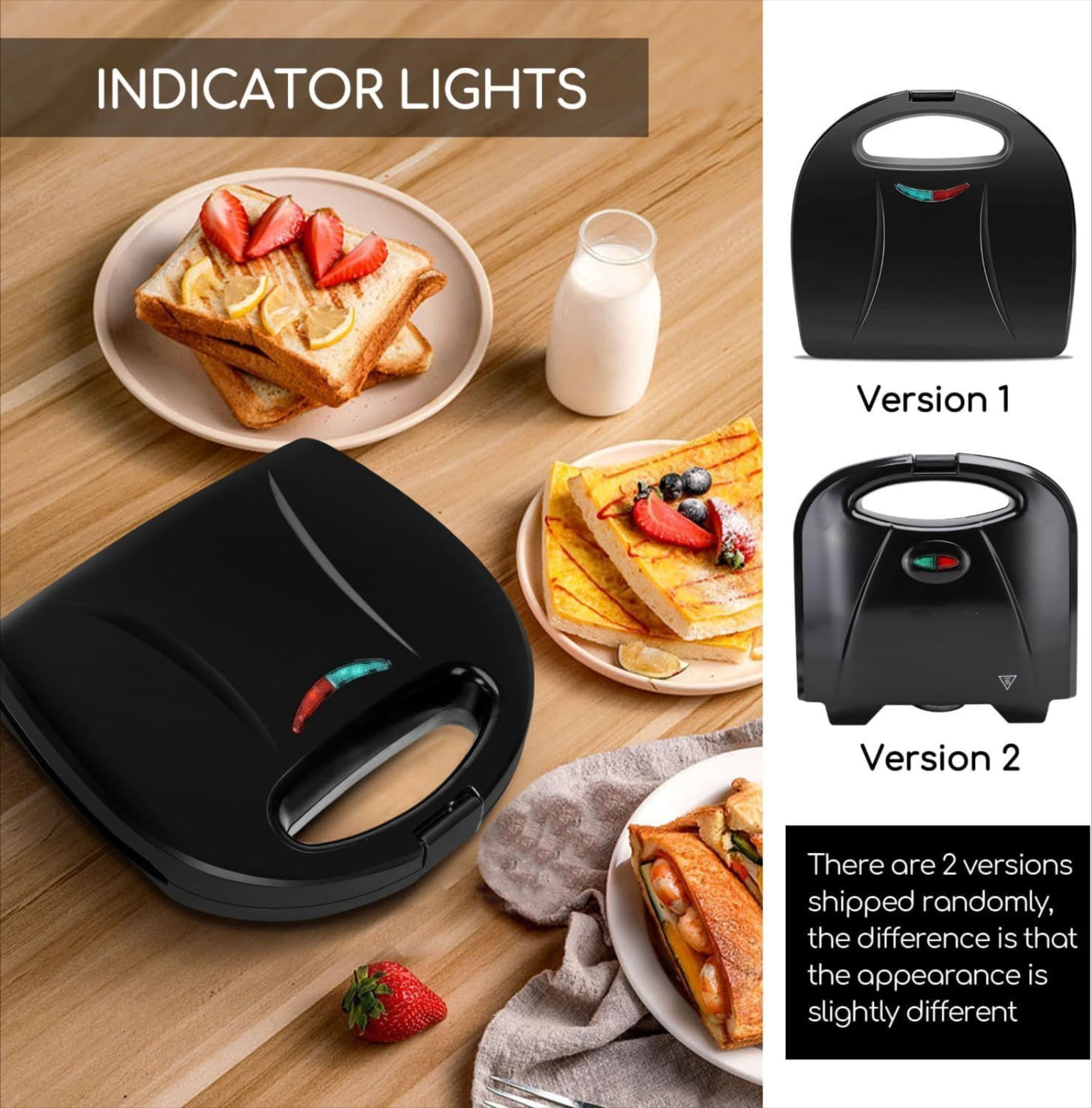 Black Waffle Maker, Quick Breakfast Preparation Machine, Compact Electric Oven, Anti-stick, Fast, Suitable for Home Use and Breakfast Restaurants
