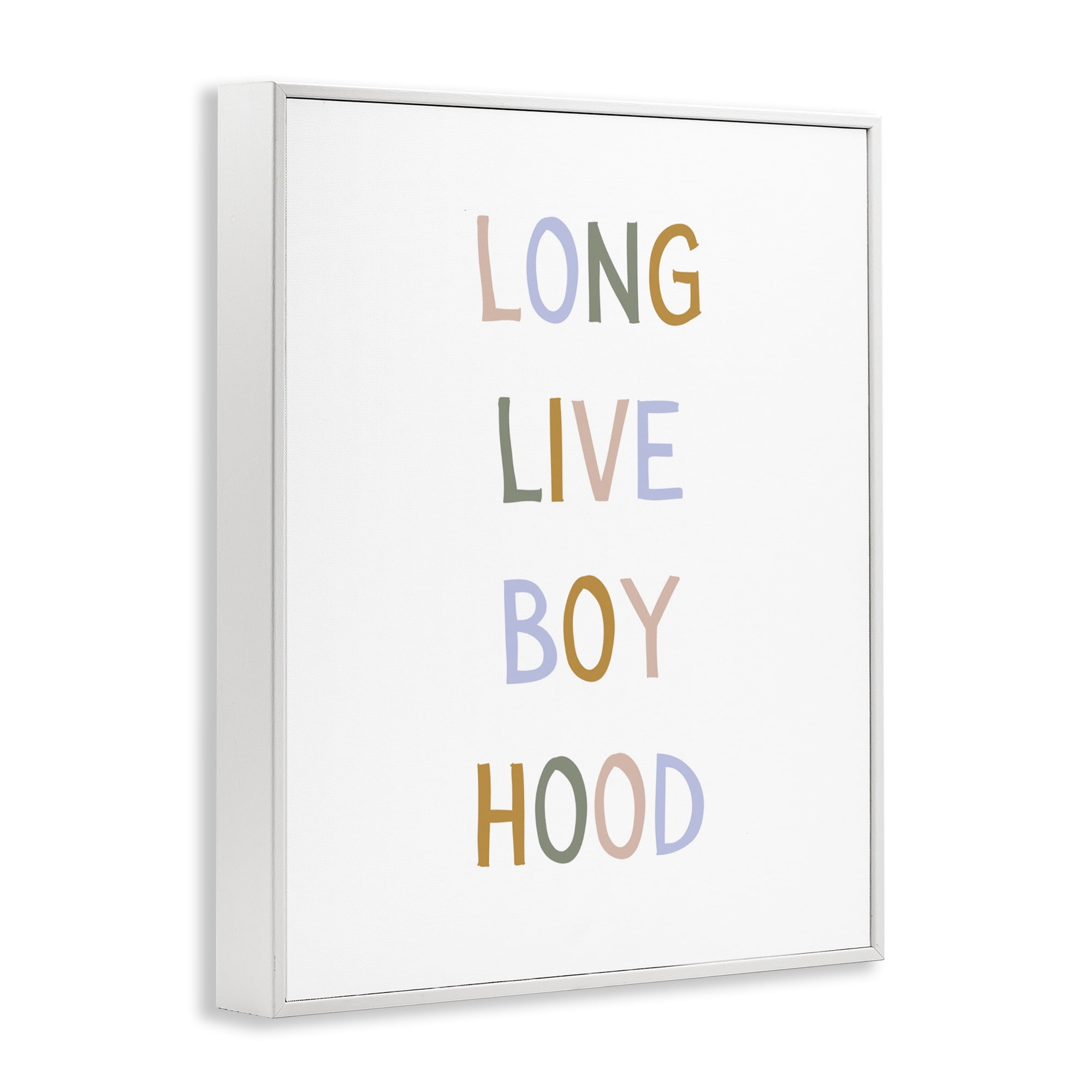 Stupell Industries Long Live Boy Hood White Framed Giclee Art, design by Katie Griggs