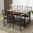 thumbnail image 1 of Dining Table Set for 4, Retro Brown Kitchen Table and Chairs, 5 Piece Rectangular Wood Table Set for Small Spaces, Apartments, 1 of 13