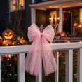 thumbnail image 5 of Virelaxpo Sheer Mesh Bow Decoration with Flowing Ribbons, Layered Hanging Bow Ornament for Christmas Tree Wedding Party Home Decor, 5 of 8
