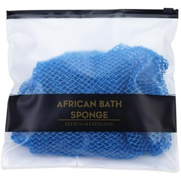 Afroscrub African Exfoliating Net Sponge, Afroscrub African Bath Sponge for Body Scrubber Exfoliator, Protable and Dry Quickly (Blue)