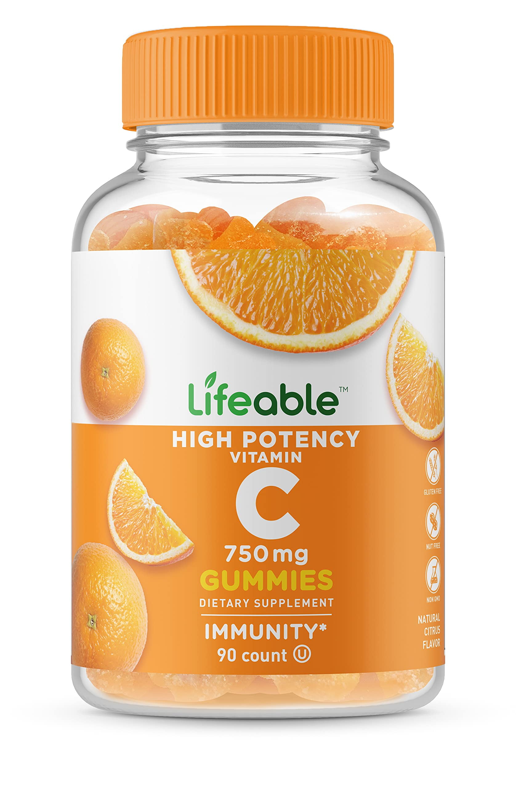 Lifeable Vitamin C High Potency Supplement, 750mg, 90 Gummies