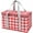 Red, variant on Insulated Bag Picnic Basket Bags Beach Bag Foldable Cooler Bag Reusable with Zippered top-for Warm or Cold Picnic Accessories, Outdoor(13.8x7.9x7.9 in)