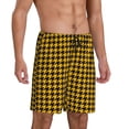 thumbnail image 2 of Yiaed Retro Yellow and Black Houndstooth for Men's Soft Sleep Pajama Short Lounging Pajama Shorts-XX-Large, 2 of 6
