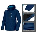 thumbnail image 5 of Little Donkey Andy Men's Lightweight Hooded Softshell Jacket for Running Travel Hiking, Windproof, Water Repellent Dark Blue Size M, 5 of 7