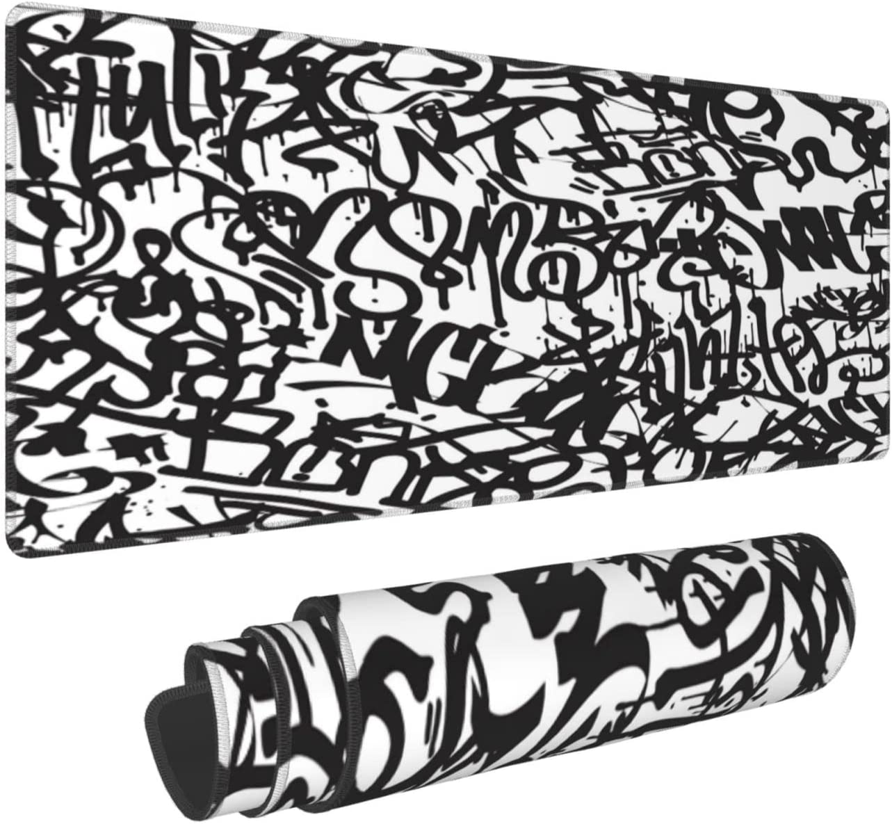 Large Mouse Pad XXL, Graffiti Tags Spray Letter Paint Gaming Mouse Pad