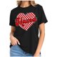 thumbnail image 1 of Tops de Cuello Redondo para Mujeres Casual de Moda Impresa Camiseta de Manga Corta, 95% Poliéster 5% Elastano para Uso Diario Y de Fiesta, 1 of 6