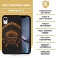 thumbnail image 7 of Wood phone case for iPhone XR compatible protective cell phone cover shockproof slim fit laser engraved Skull Feather design Black wood case for Men & Women by CaseYard, 7 of 7