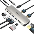thumbnail image 1 of Estación de acoplamiento USB C WAVLINK 13 en 1, doble HDMI 4K, triple pantalla, 1 of 9