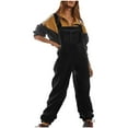 thumbnail image 5 of Pocket Jumpsuit MaFYtyTPR Women's Fashionable Solid Color Casual Loose Fitting Jumpsuit Long Sleeved V-neck Jumpsuit Casual Pajama Pants Black XXL, 5 of 5