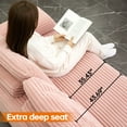thumbnail image 4 of 135.5" Modular Sectional Sofa, Pink U-Shaped Sofa 6-Seater Boneless Cloud Couch with Reversible Chaise, Corduroy Fabric Couch for Living Room & Bedroom, 4 of 11