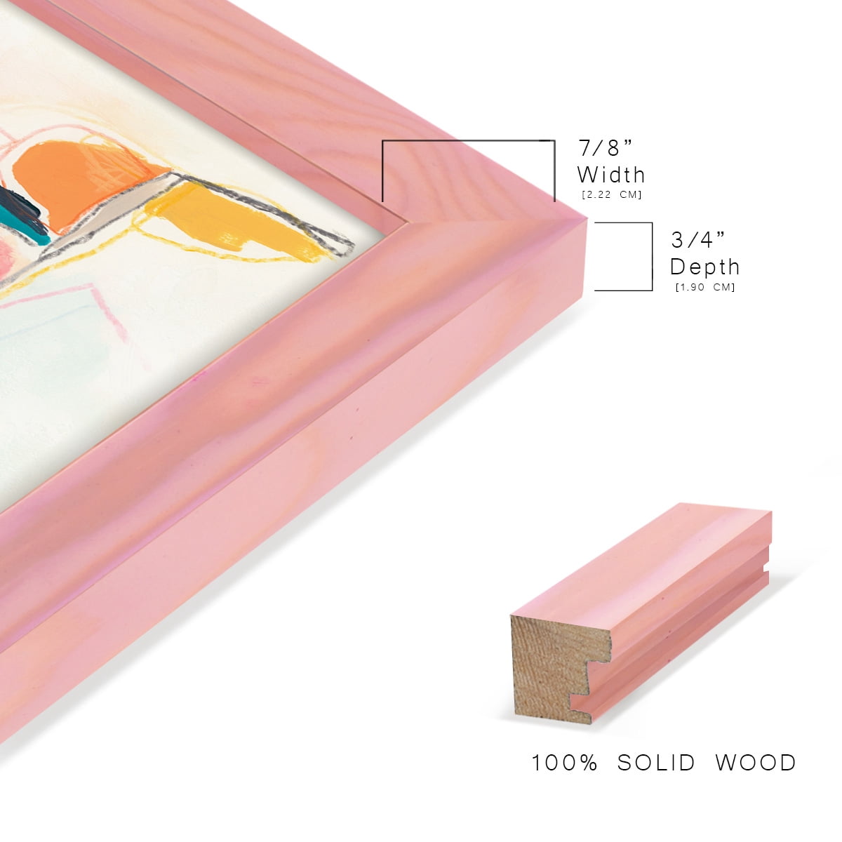 Factotum I -Framed Print w/glass-Sunset Pink