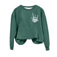thumbnail image 4 of YVNAURA Women’s Spooky Season Vintage Graphic Crewneck Sweatshirt Oversized Long Sleeve Pullover Loose Fit Halloween Fall Casual Tops for Party Daily Wear 1 Pack, Green,L, 4 of 4
